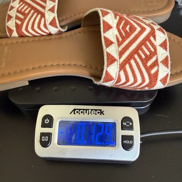 Haute Hippie Boho Embroidered 9.5 Southwestern Aztec Print Slip On Slide Sandals - Picture 14 of 14